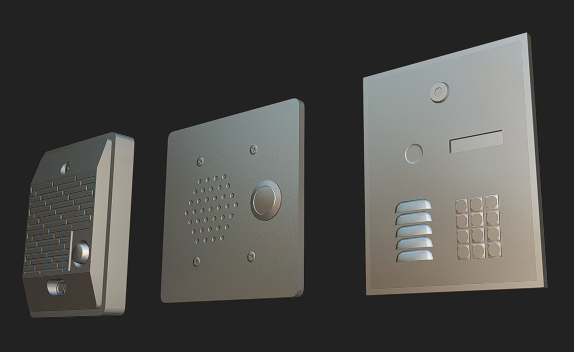 Door Intercom Pack 02 Low-poly 3D model_7