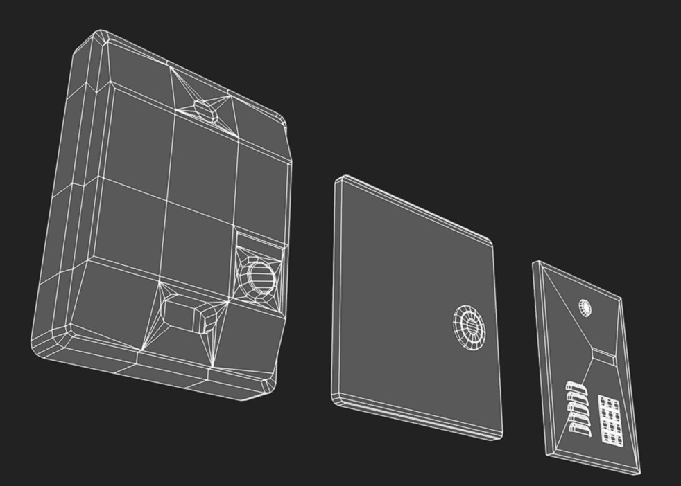 Door Intercom Pack 02 Low-poly 3D model_9