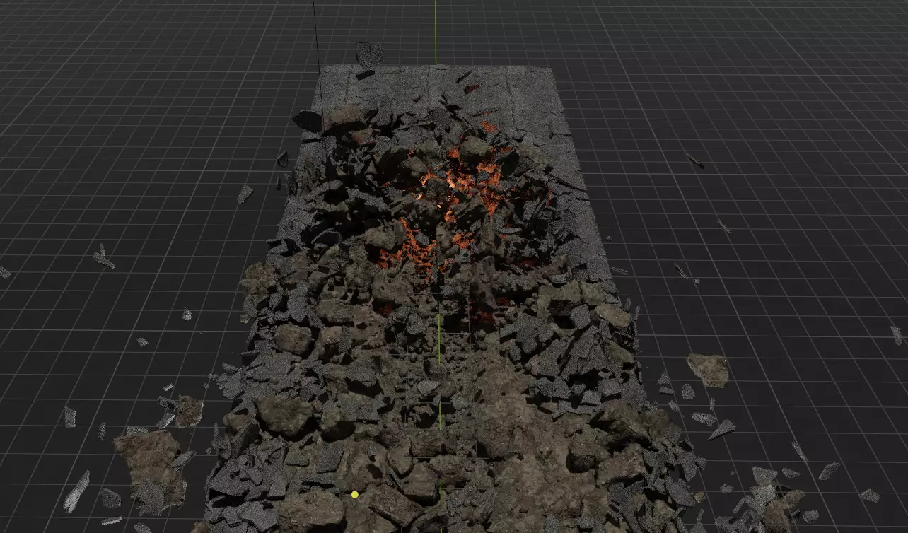 Concrete Destruction Simulation 3D model