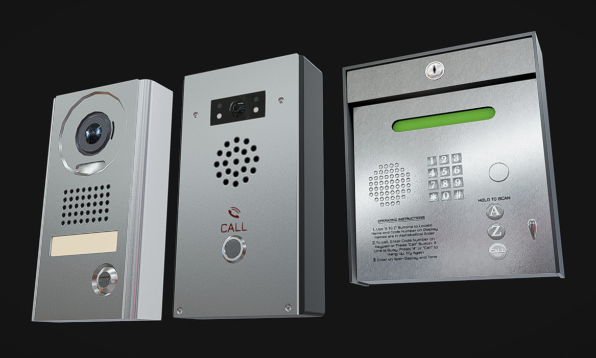Door Intercom Pack 03 Low-poly 3D model_2