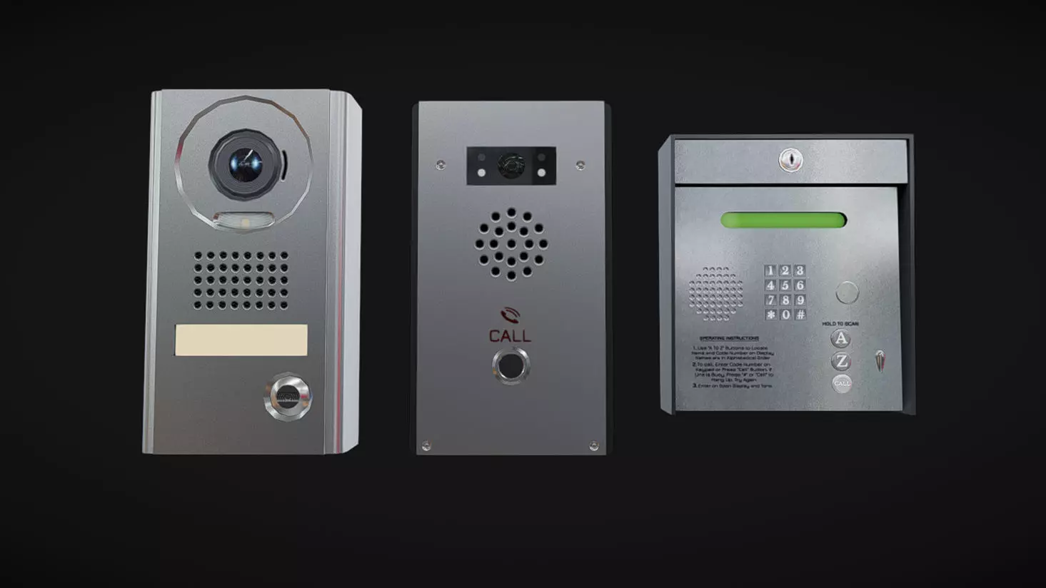 Door Intercom Pack 03 Low-poly 3D model_0