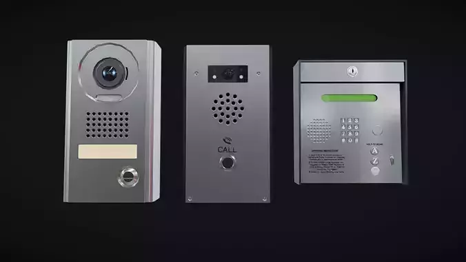 Door Intercom Pack 03 Low-poly 3D model