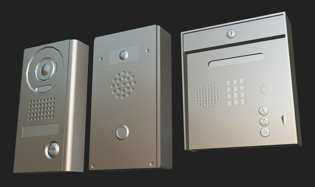 Door Intercom Pack 03 Low-poly 3D model_5
