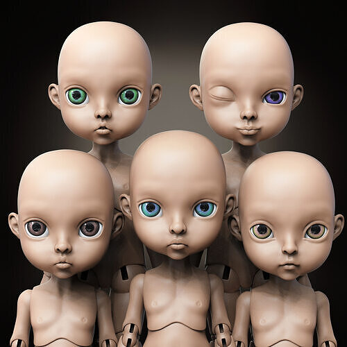 Victoria Set 5 Head bjd Head Head doll 3D model