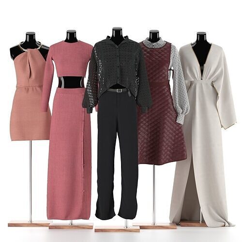 Mannequin Set Vol 018 Low-poly 3D model