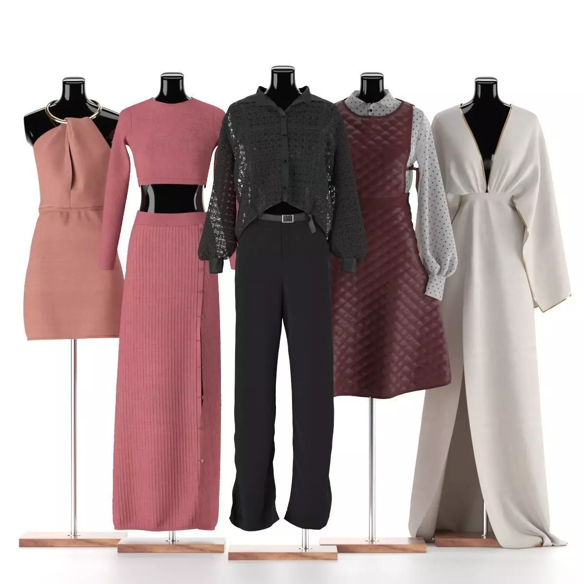 Mannequin Set Vol 018 Low-poly 3D model_0