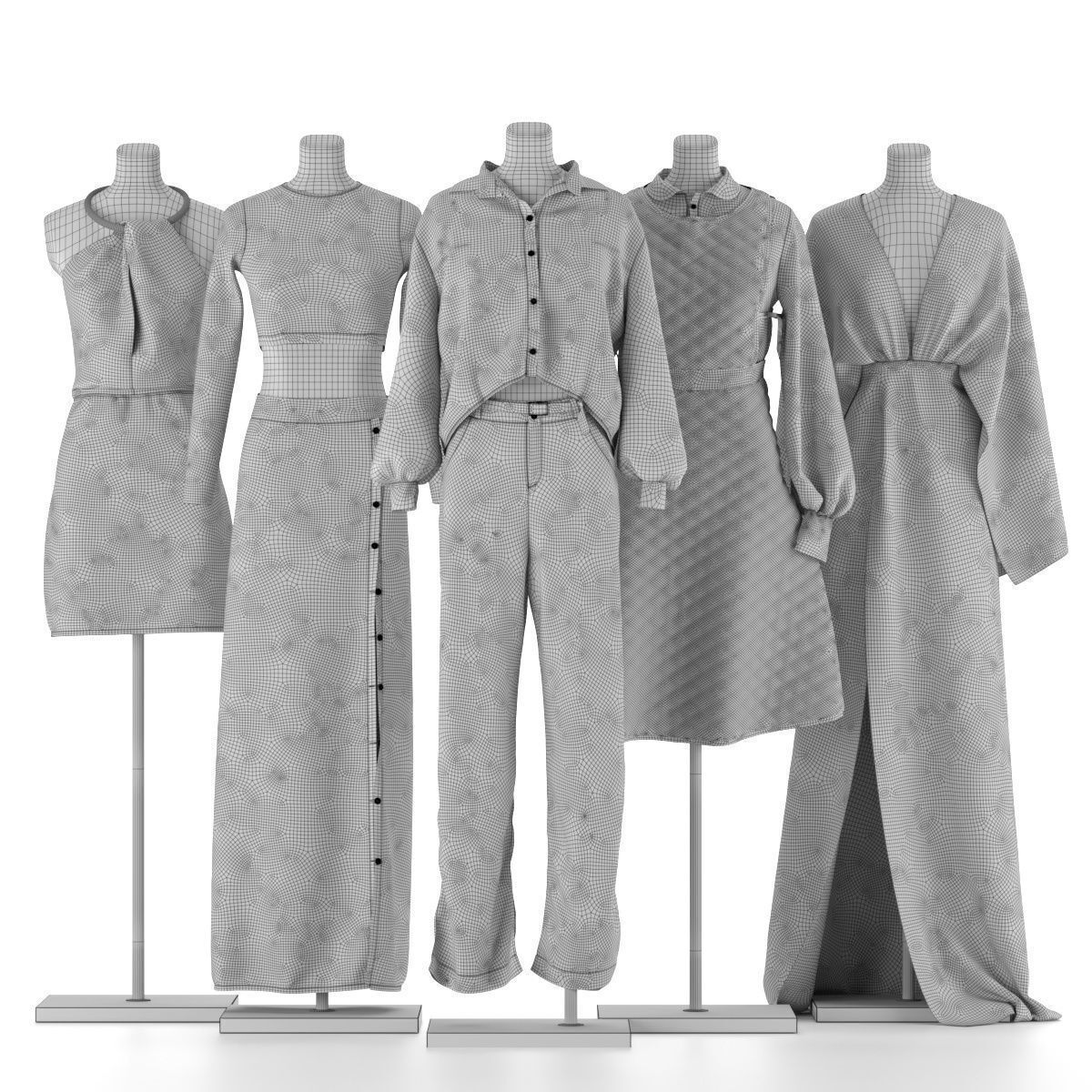 Mannequin Set Vol 018 Low-poly 3D model_6