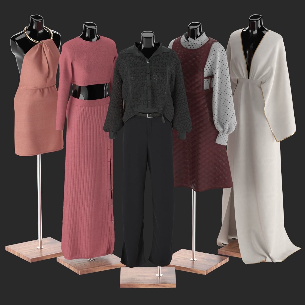 Mannequin Set Vol 018 Low-poly 3D model_3