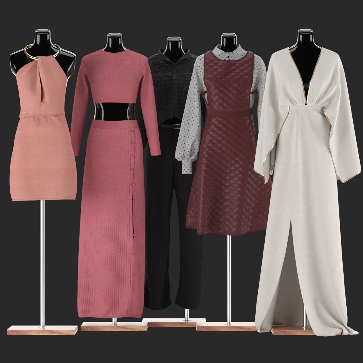 Mannequin Set Vol 018 Low-poly 3D model_5