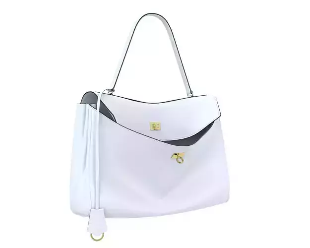 Balenciaga Rodeo Bag White Low-poly 3D model