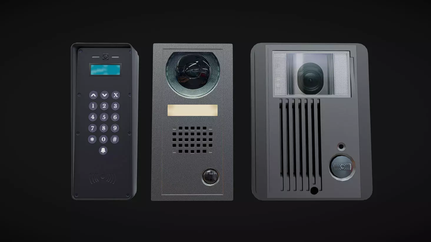 Door Intercom Pack 04 Low-poly 3D model_0