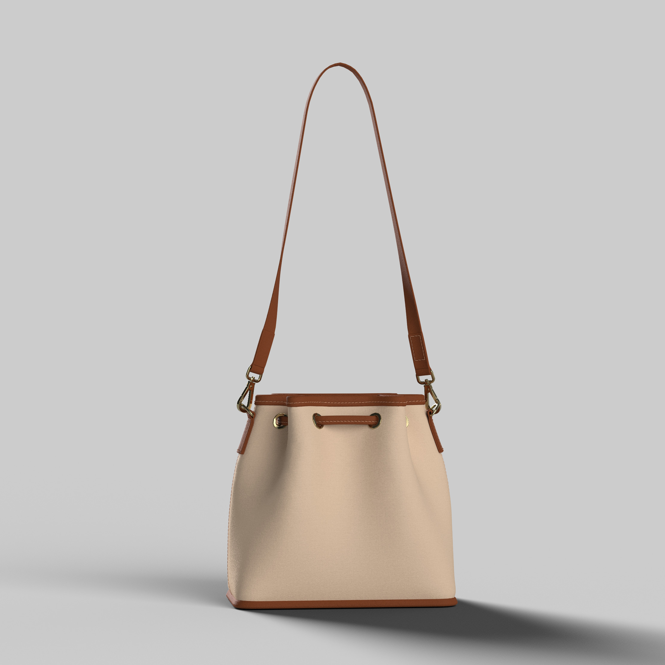 Bucket bag handbag satchel Clo3d Marvelous Designer 3D model 3D model_2