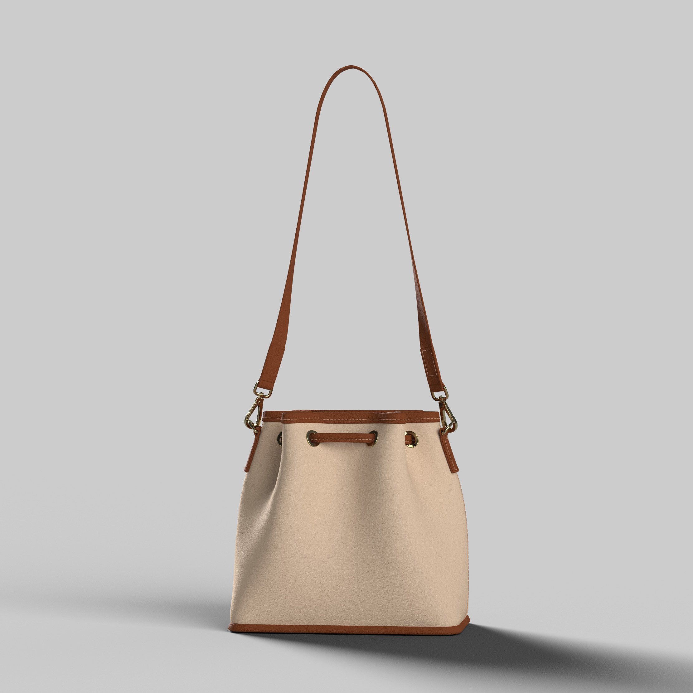 Bucket bag handbag satchel Clo3d Marvelous Designer 3D model 3D model_1