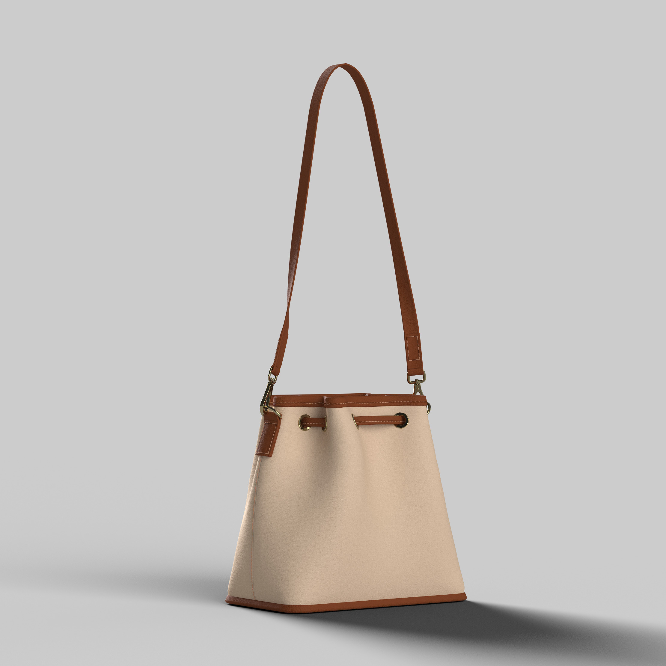 Bucket bag handbag satchel Clo3d Marvelous Designer 3D model 3D model_4