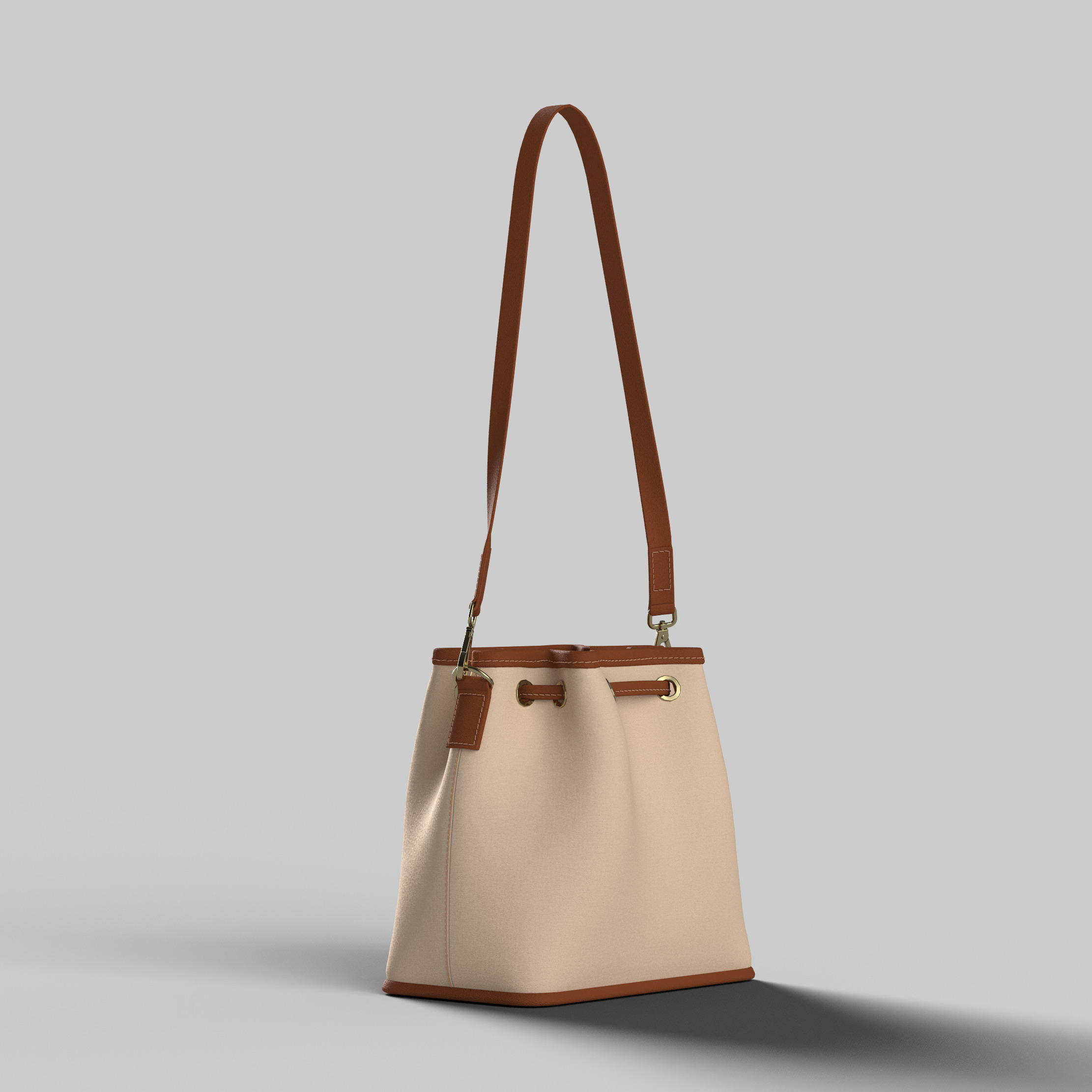 Bucket bag handbag satchel Clo3d Marvelous Designer 3D model 3D model_5
