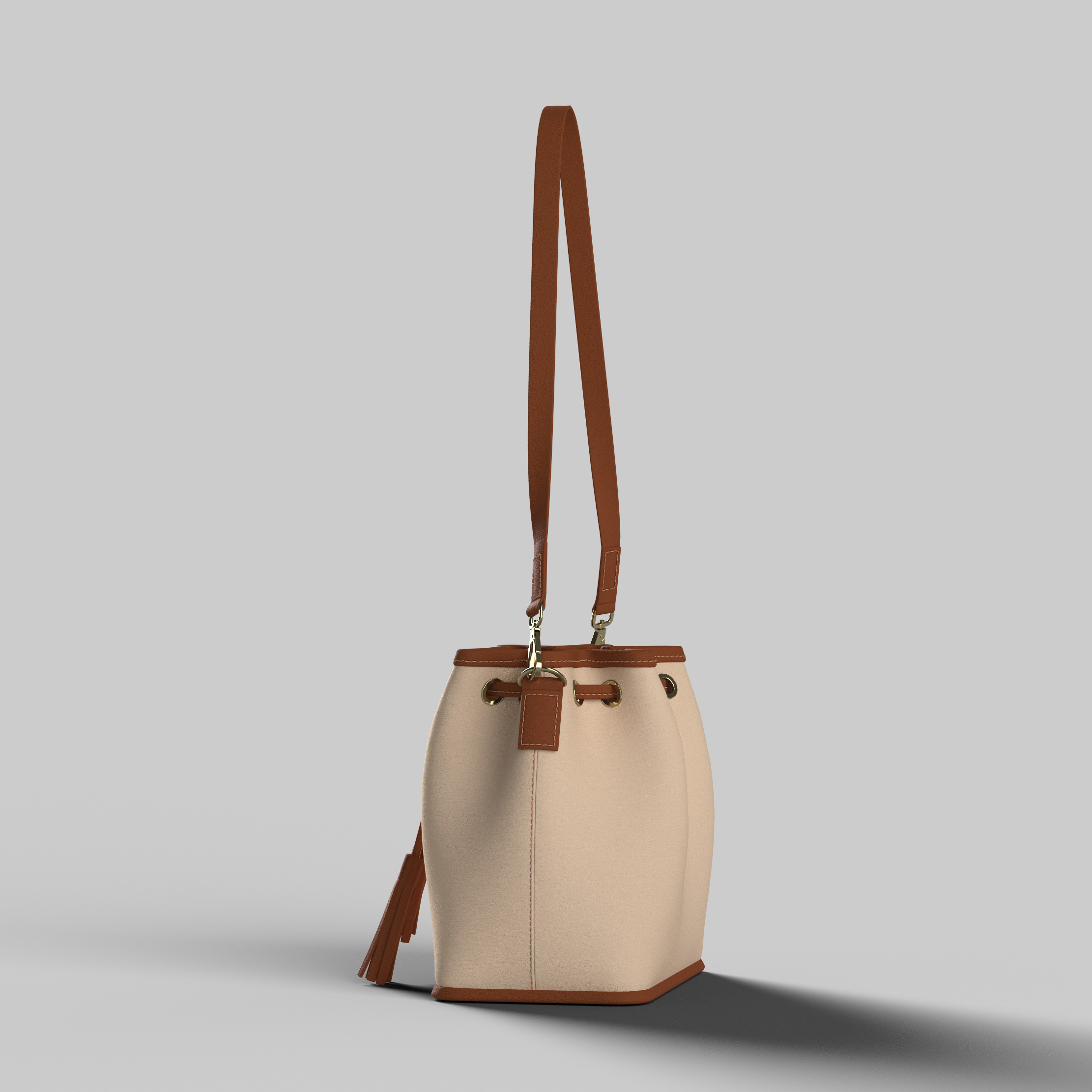 Bucket bag handbag satchel Clo3d Marvelous Designer 3D model 3D model_7