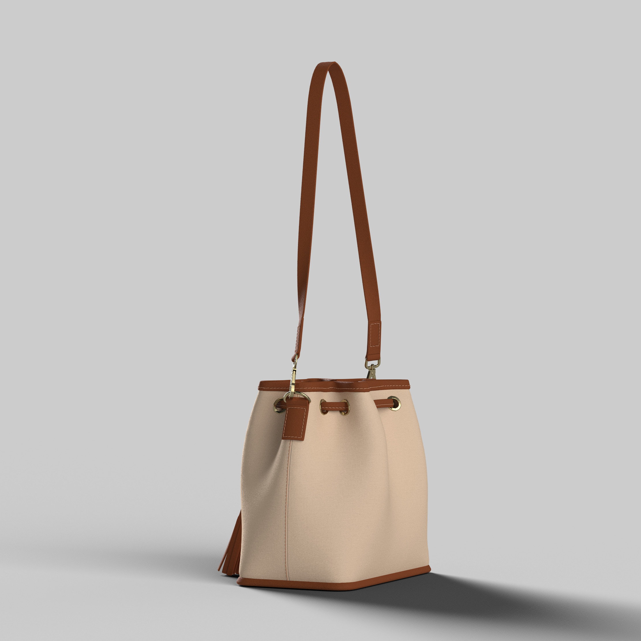 Bucket bag handbag satchel Clo3d Marvelous Designer 3D model 3D model_6