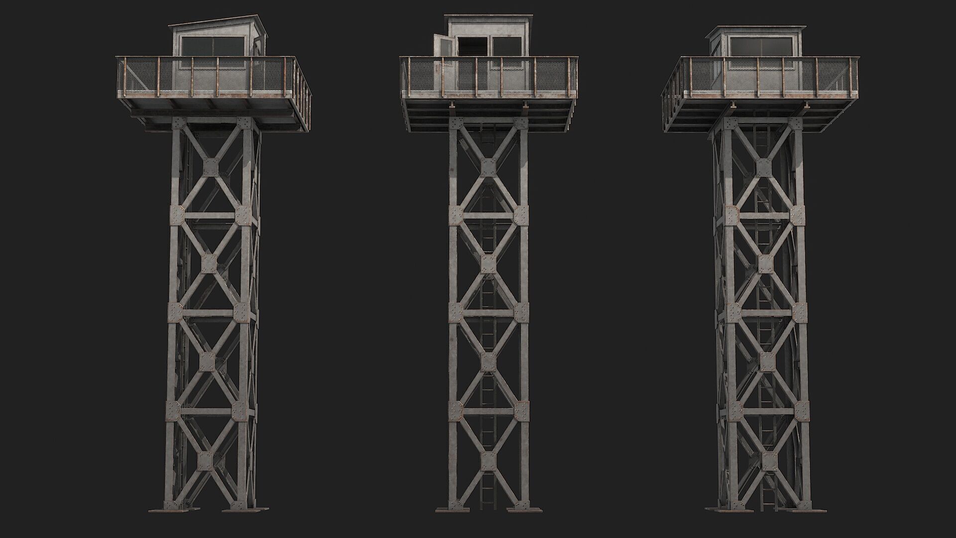 Watch tower v1 Low-poly 3D model_2