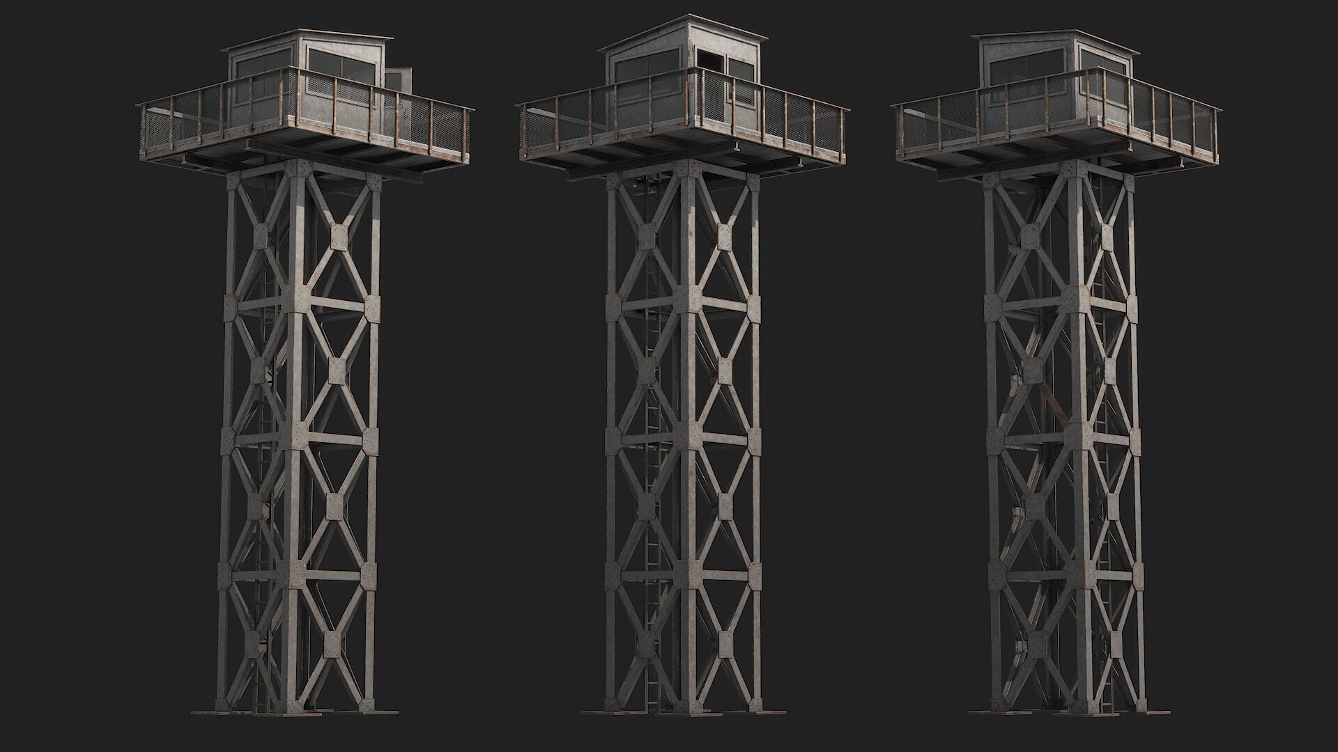Watch tower v1 Low-poly 3D model_10