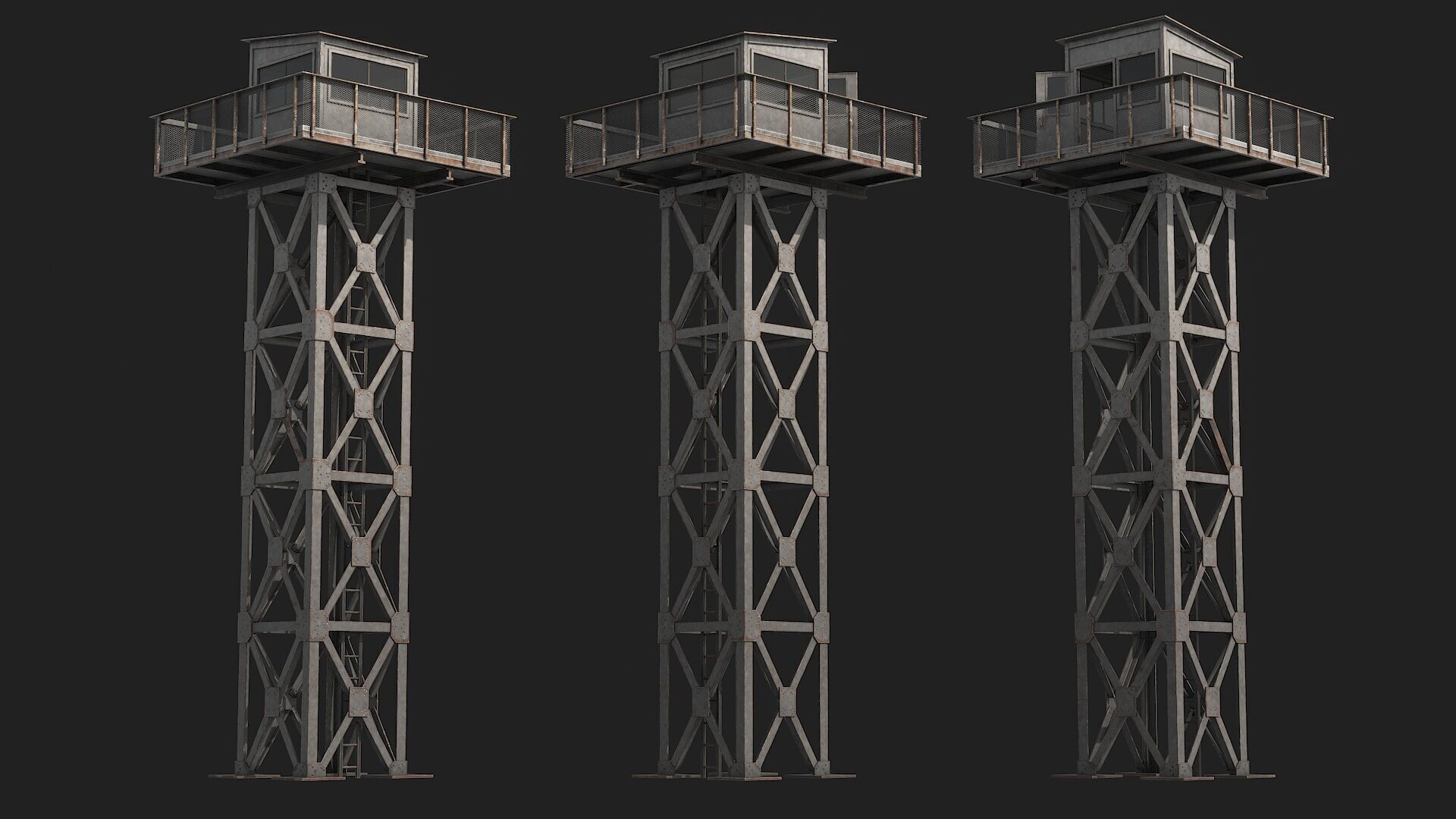 Watch tower v1 Low-poly 3D model_11