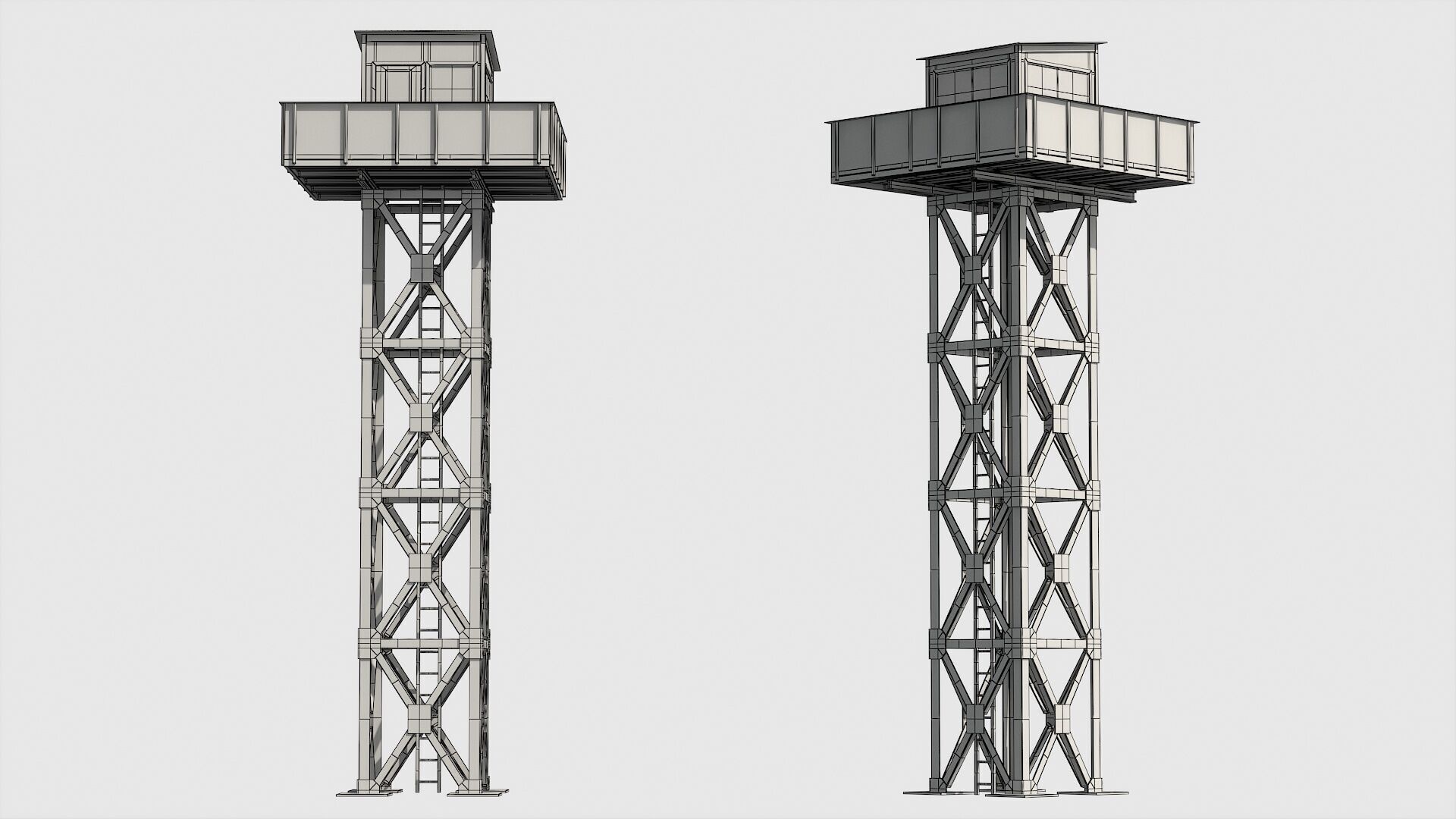 Watch tower v1 Low-poly 3D model_14