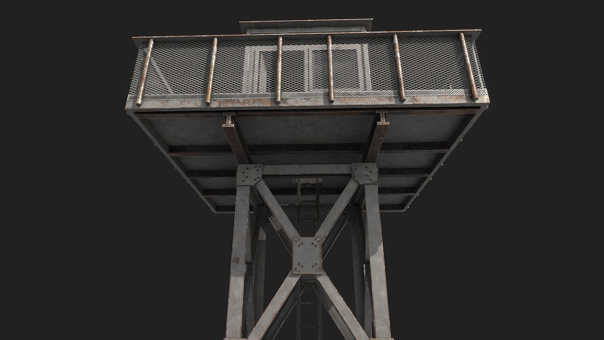 Watch tower v1 Low-poly 3D model_6