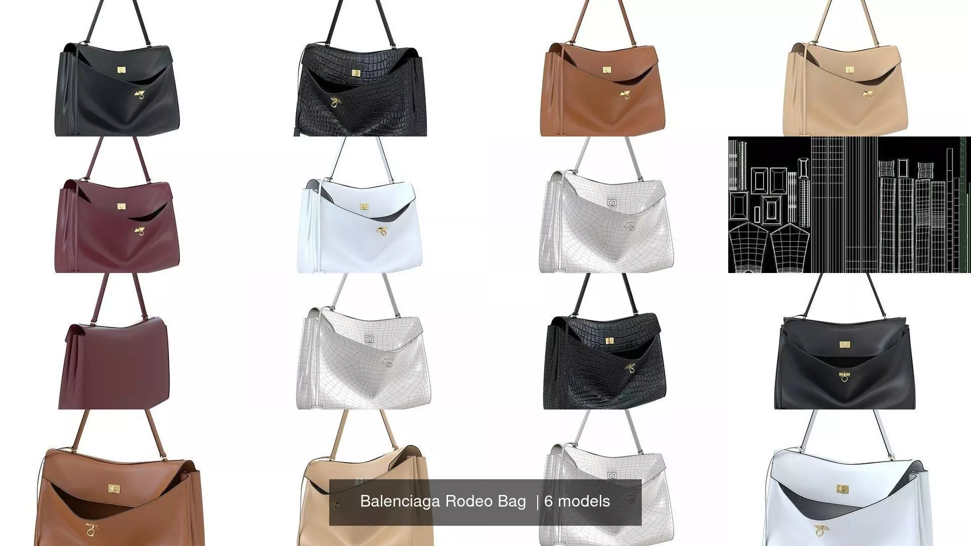 Balenciaga Rodeo Bag  3D Model Collection_1