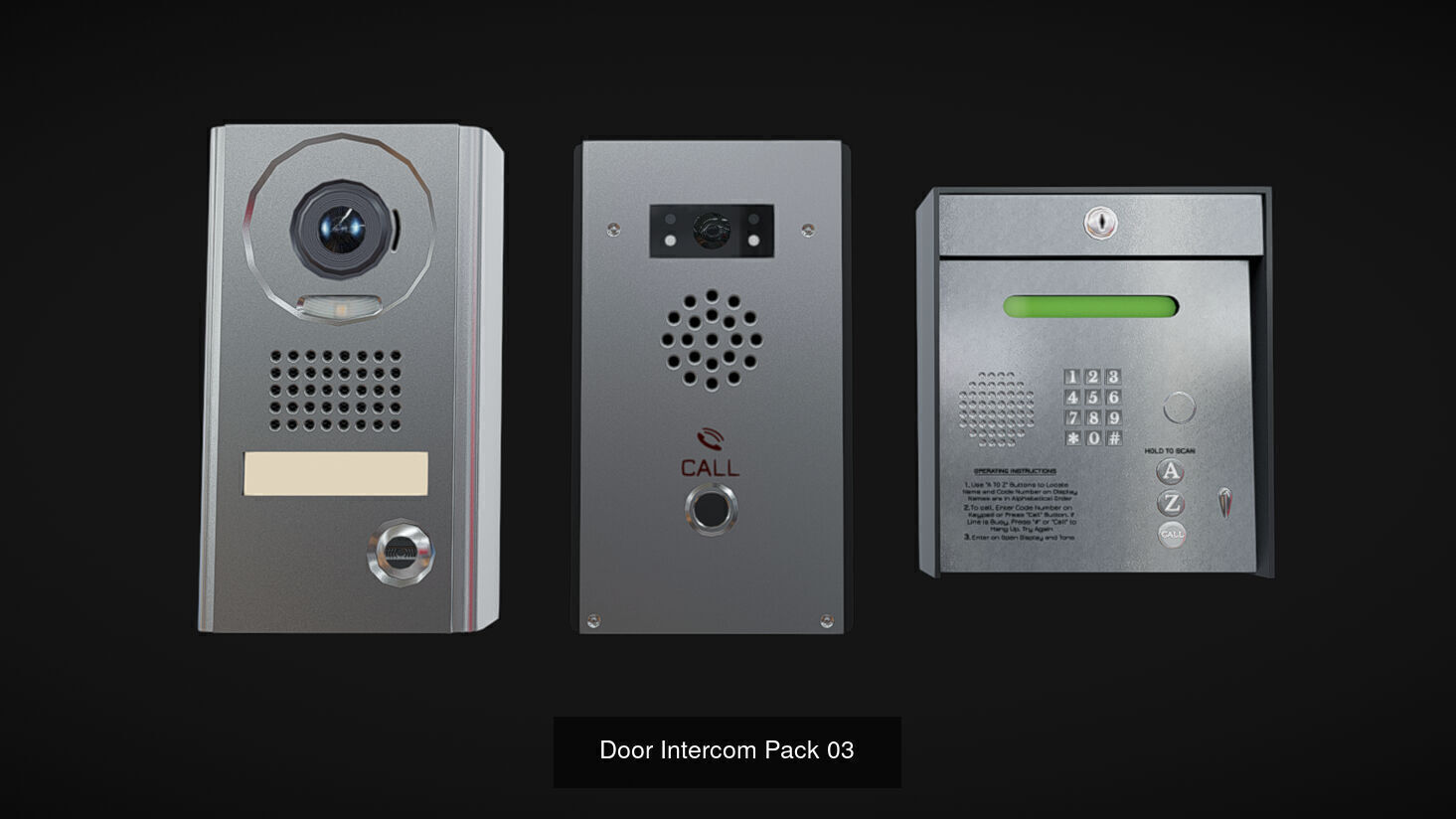 Modern Door Intercom Pack 3D Model Collection_2