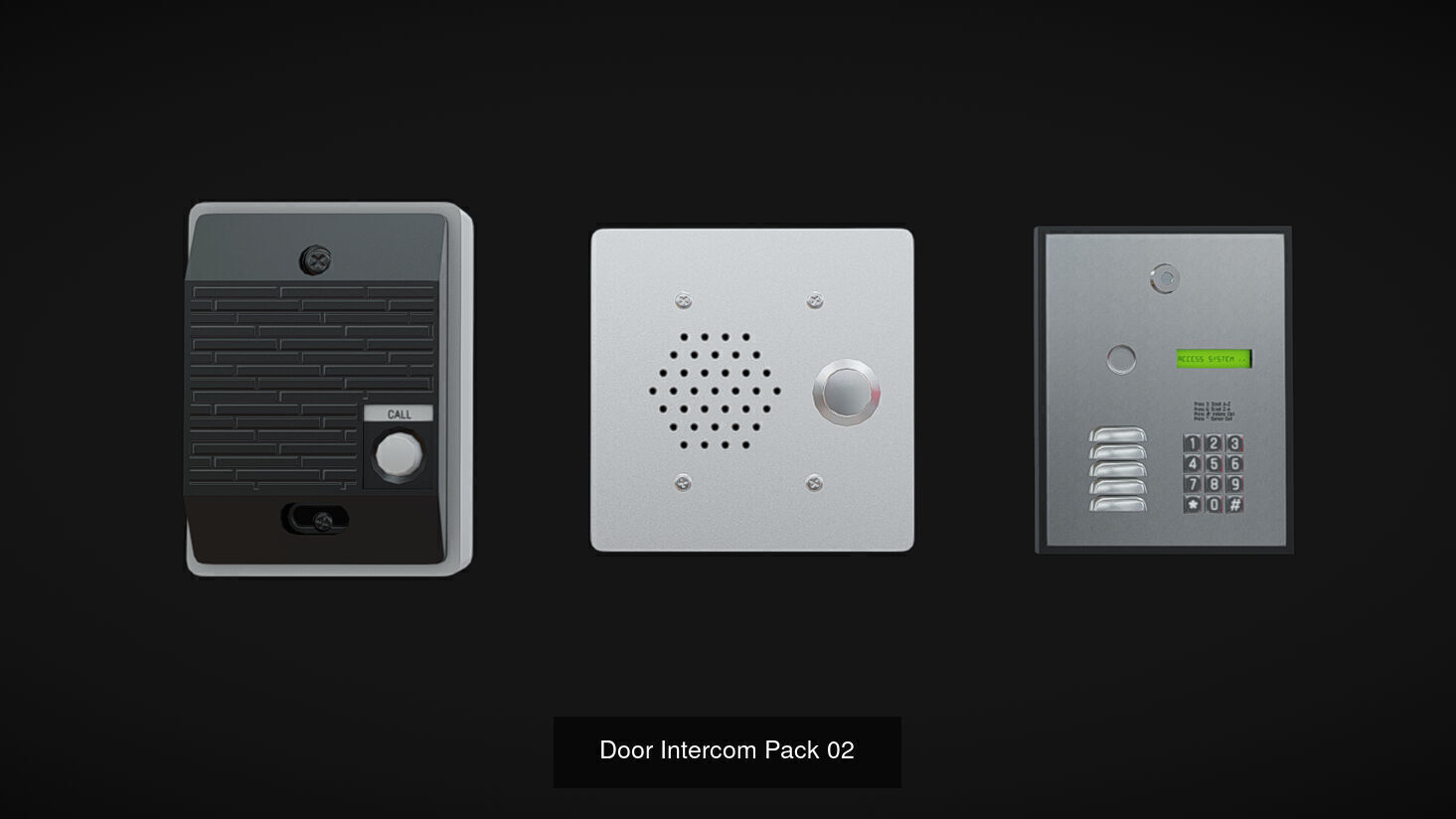 Modern Door Intercom Pack 3D Model Collection_1