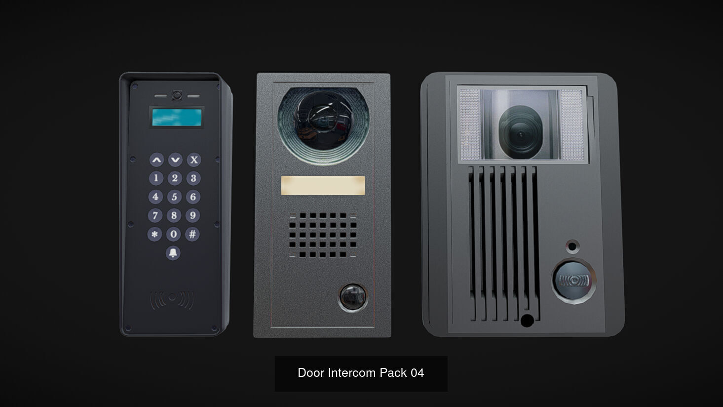 Modern Door Intercom Pack 3D Model Collection_3