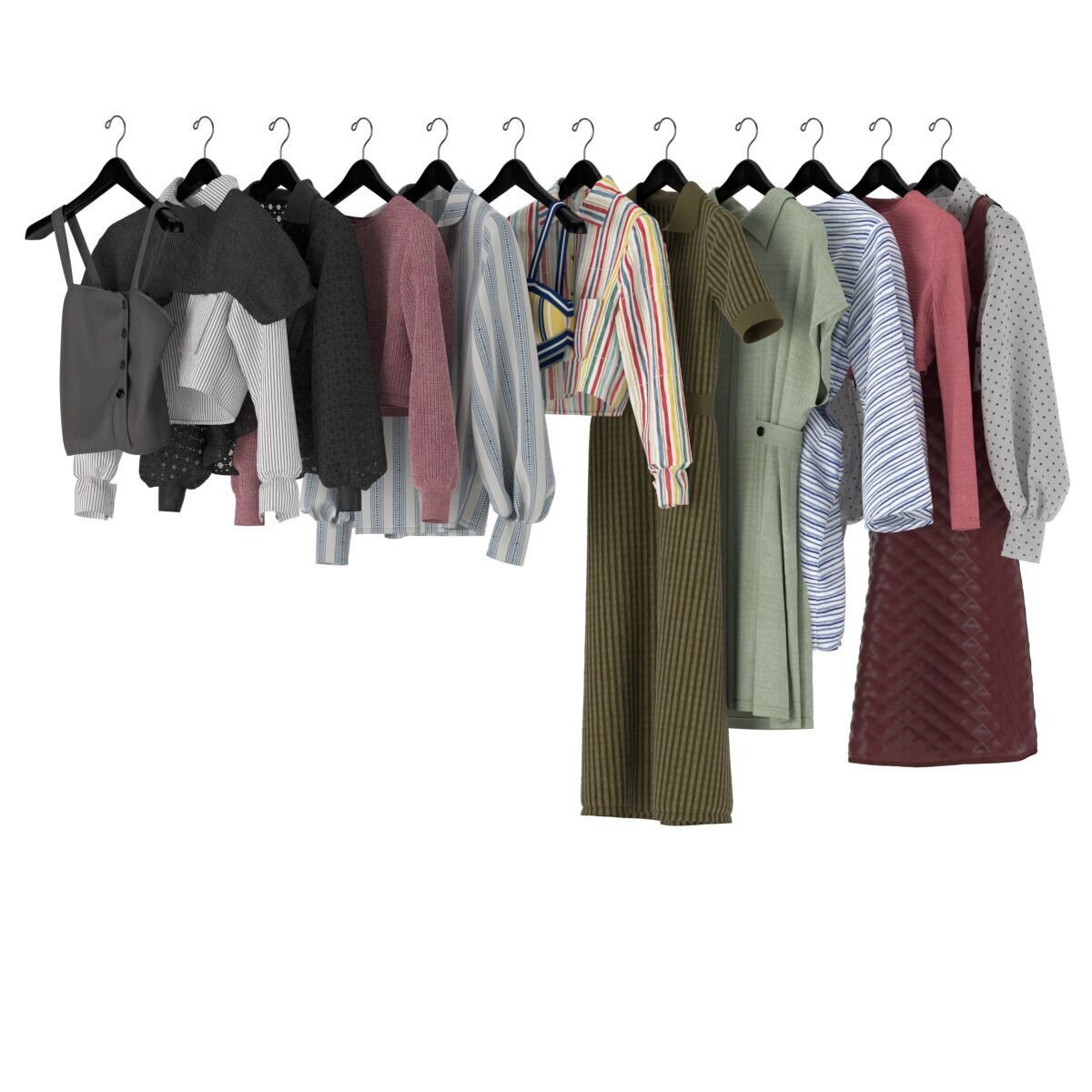 Mannequin Set Vol 019 Low-poly 3D model_3