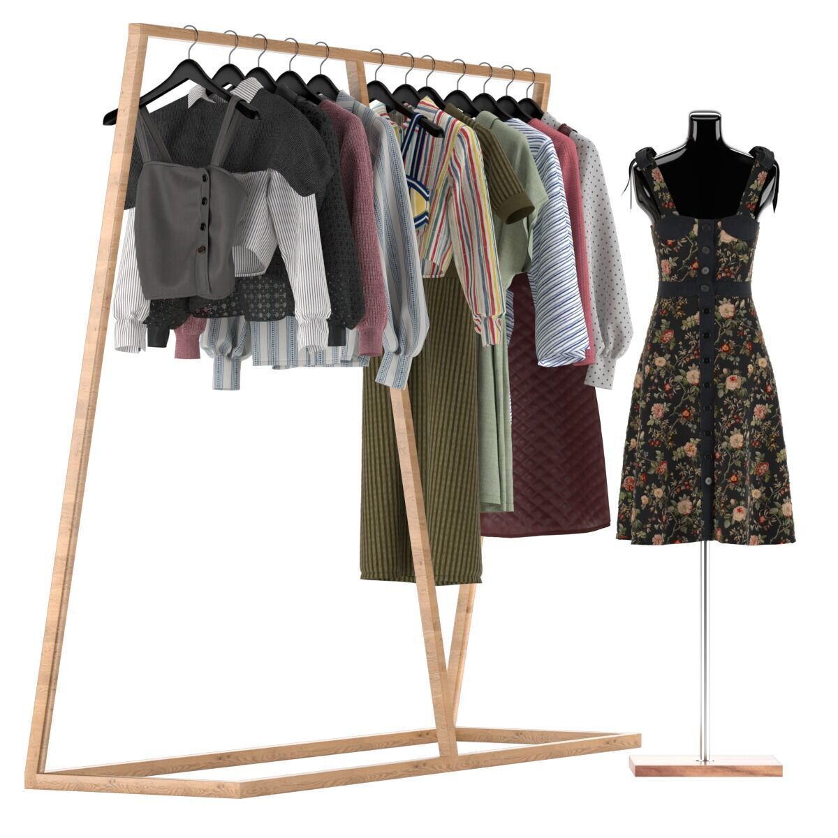 Mannequin Set Vol 019 Low-poly 3D model_1