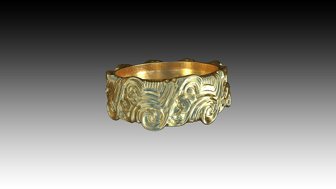 Celestine Baroque Sovereign Ring 3D print model