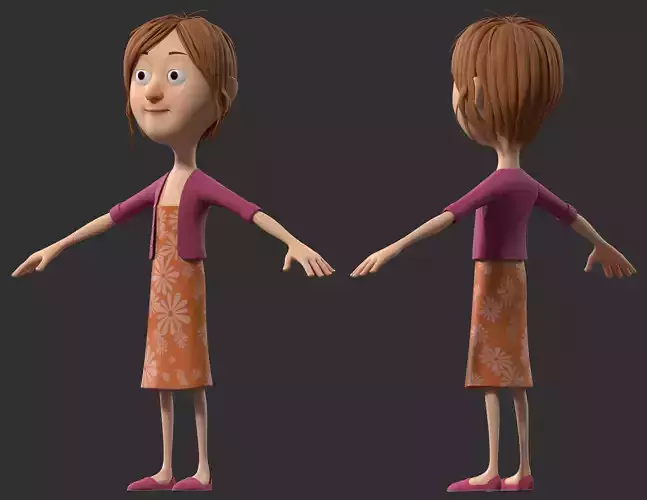 cartoon girl students