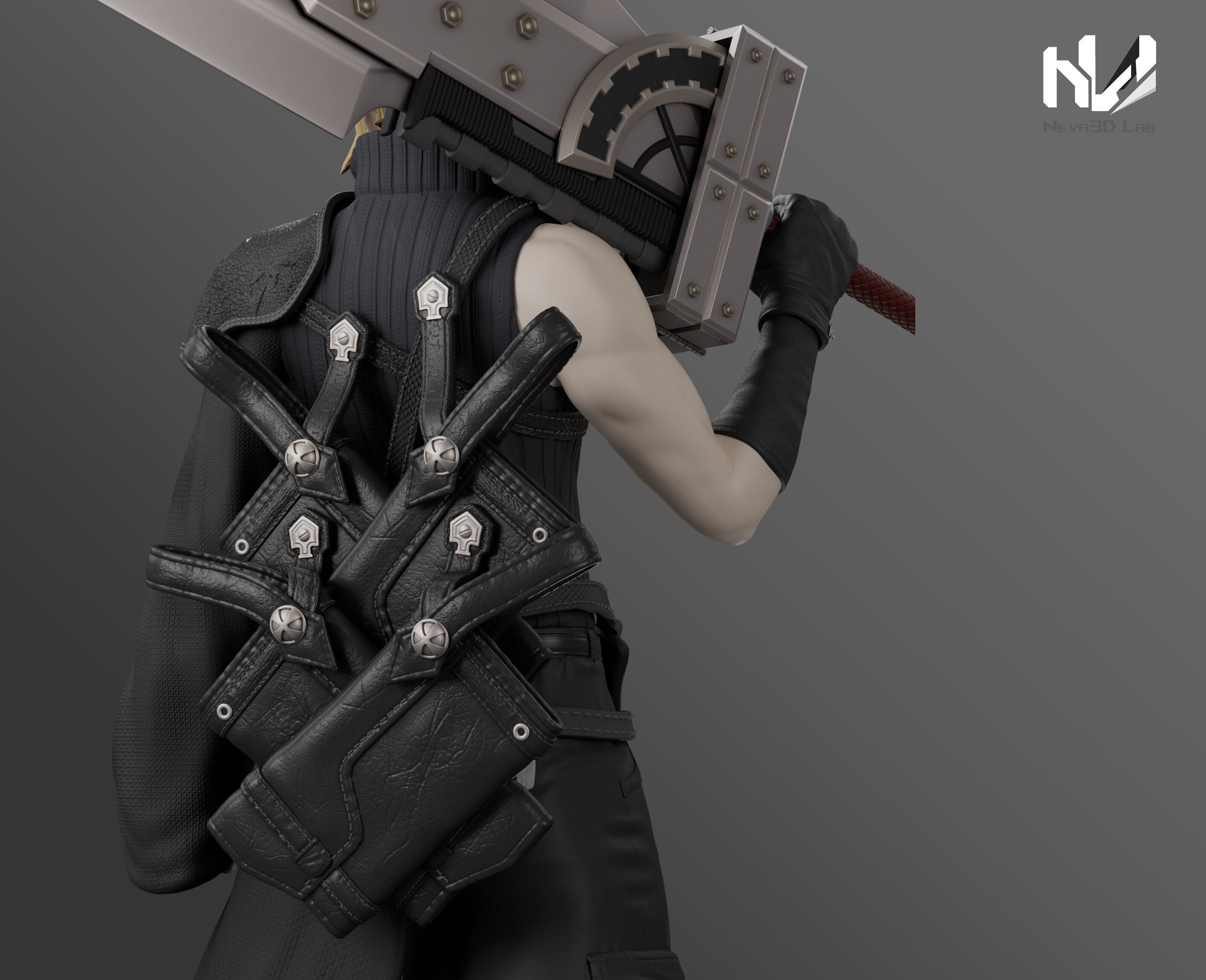 Cloud Strife STL - Final Fantasy 7 Advent Children 3D print model_6