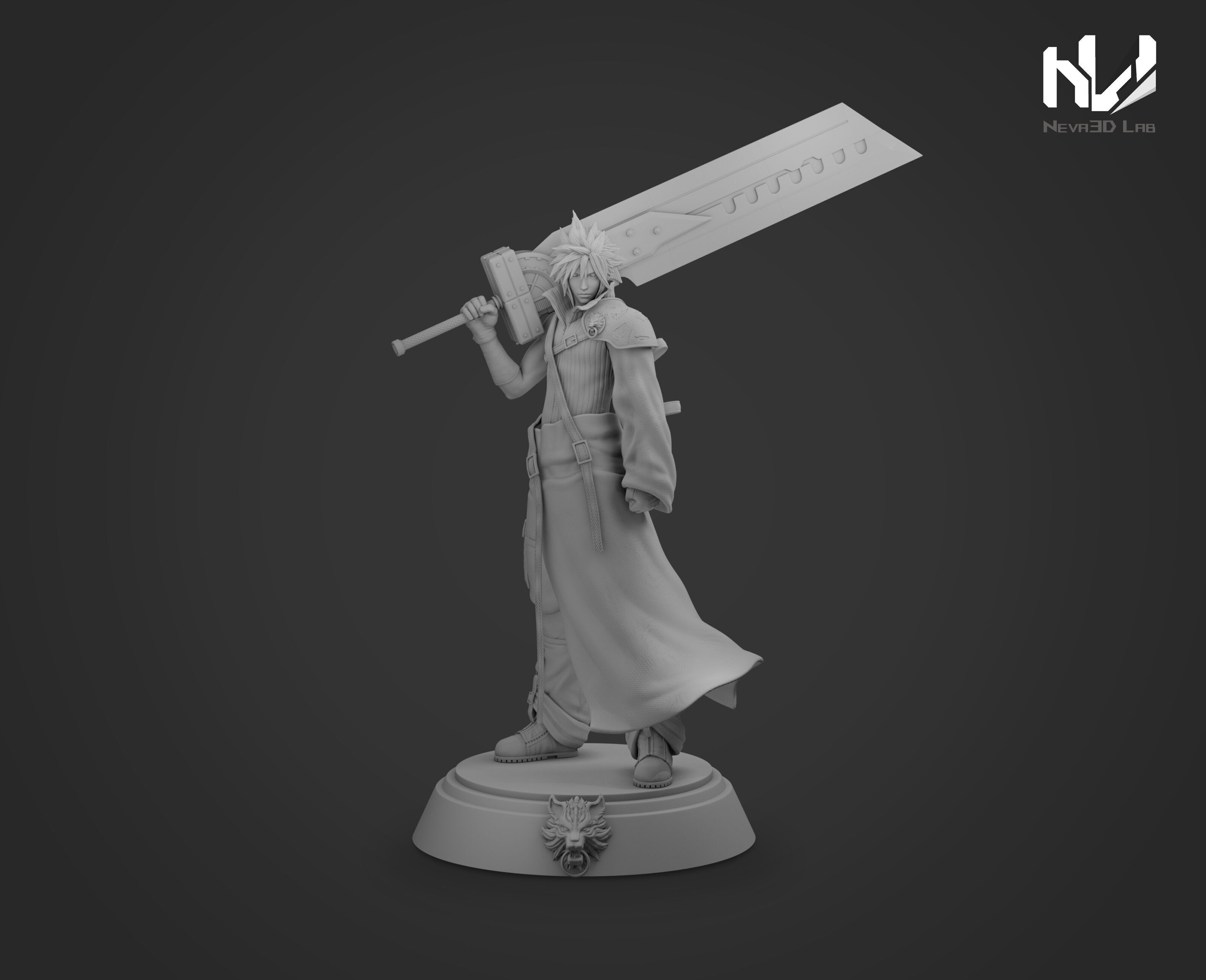 Cloud Strife STL - Final Fantasy 7 Advent Children 3D print model_8