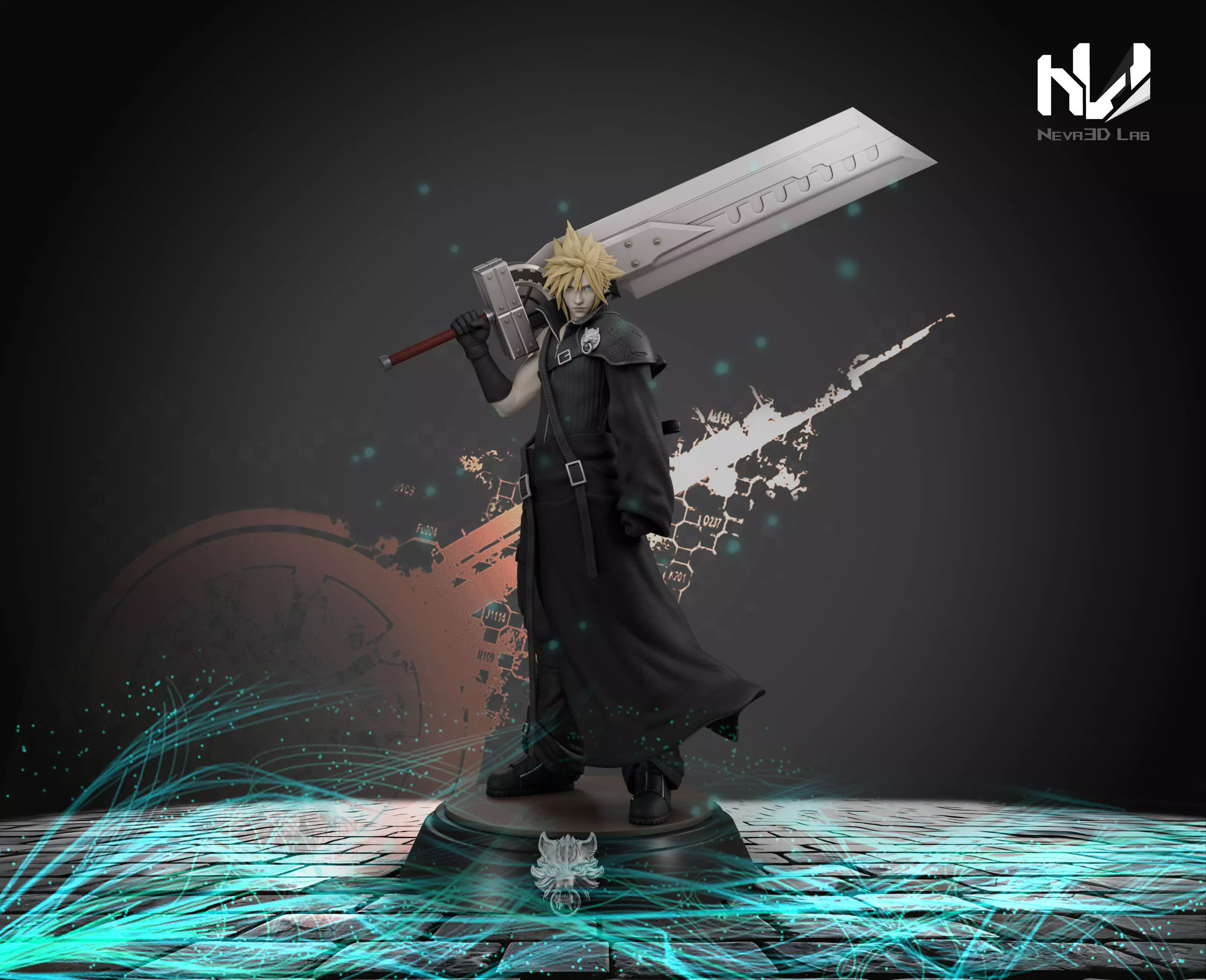 Cloud Strife STL - Final Fantasy 7 Advent Children 3D print model_0