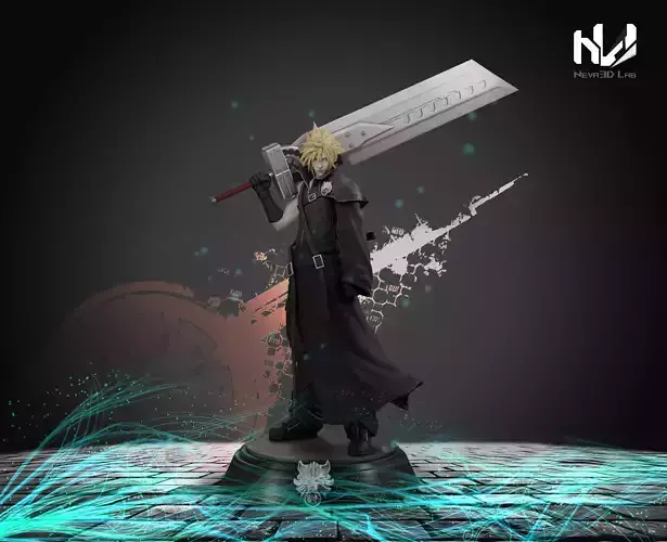 Cloud Strife STL - Final Fantasy 7 Advent Children 3D print model