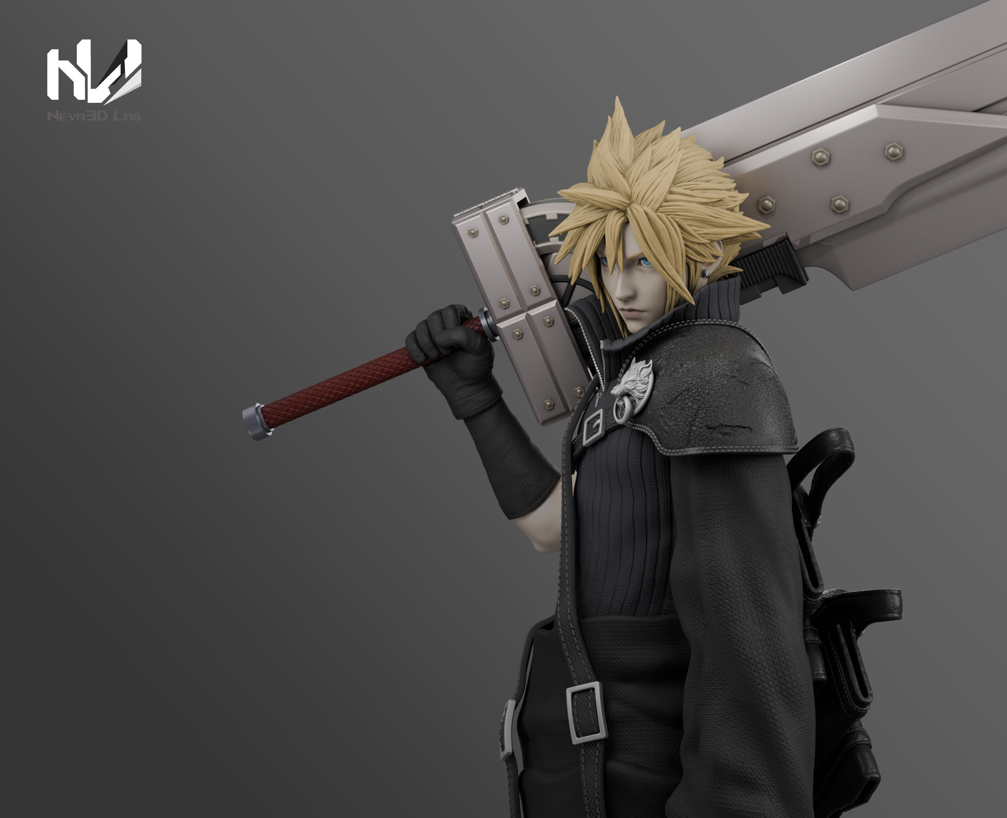 Cloud Strife STL - Final Fantasy 7 Advent Children 3D print model_5