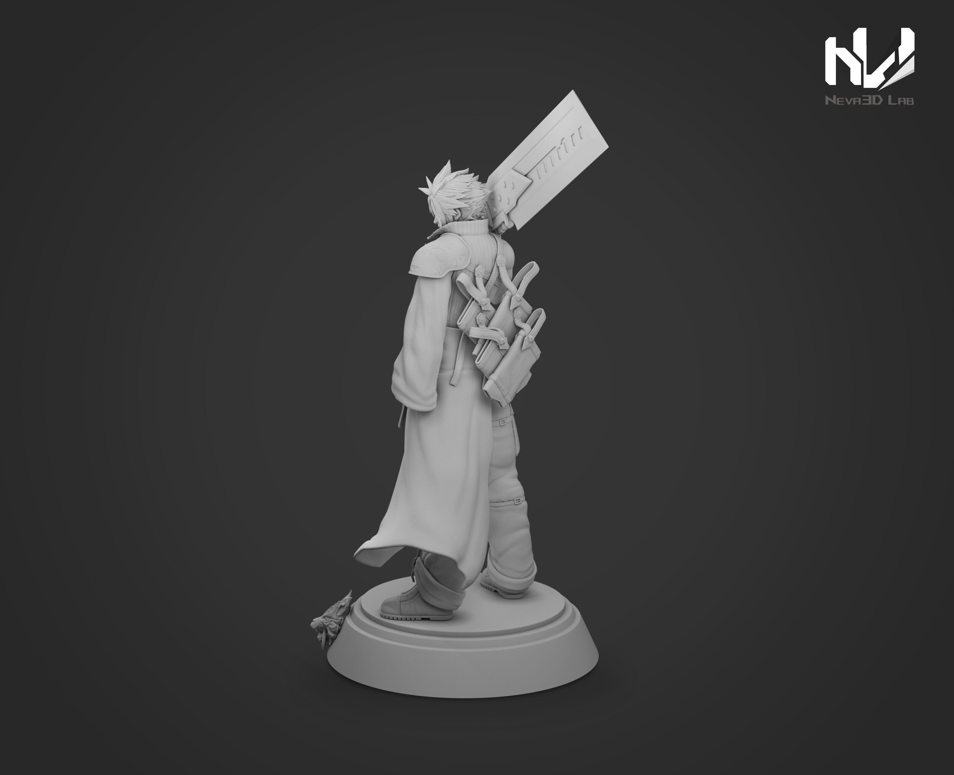 Cloud Strife STL - Final Fantasy 7 Advent Children 3D print model_9