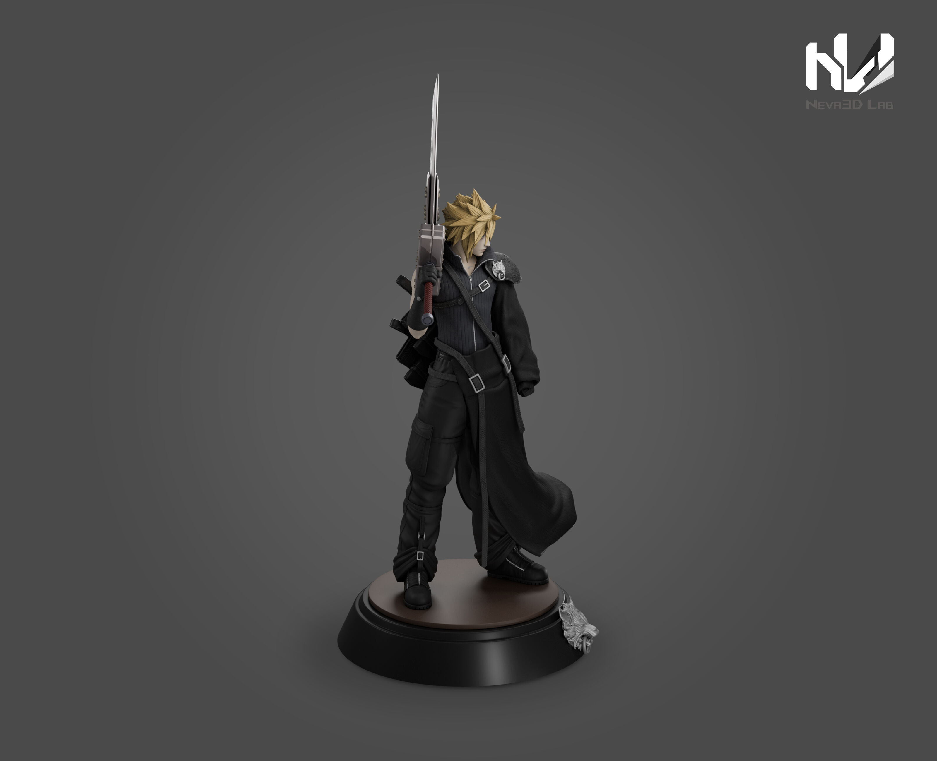 Cloud Strife STL - Final Fantasy 7 Advent Children 3D print model_4