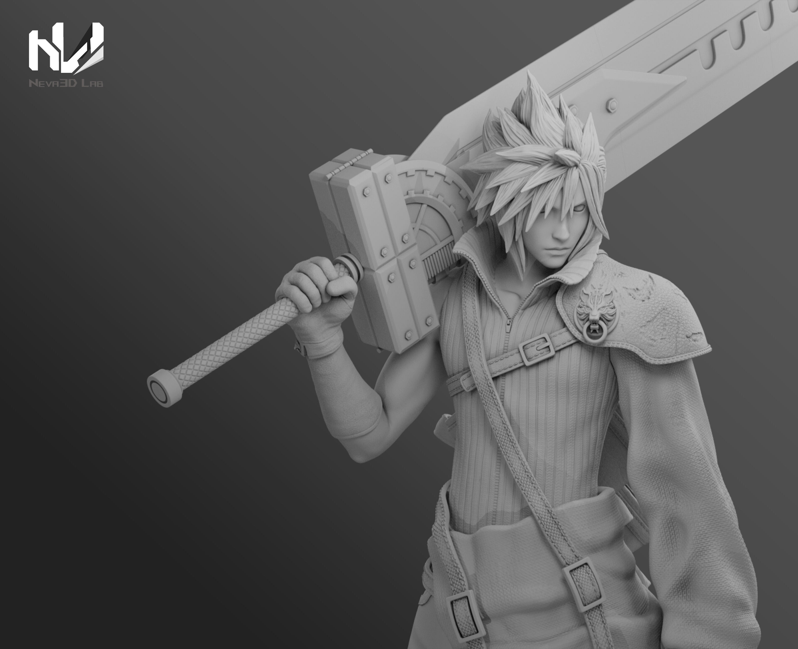 Cloud Strife STL - Final Fantasy 7 Advent Children 3D print model_10