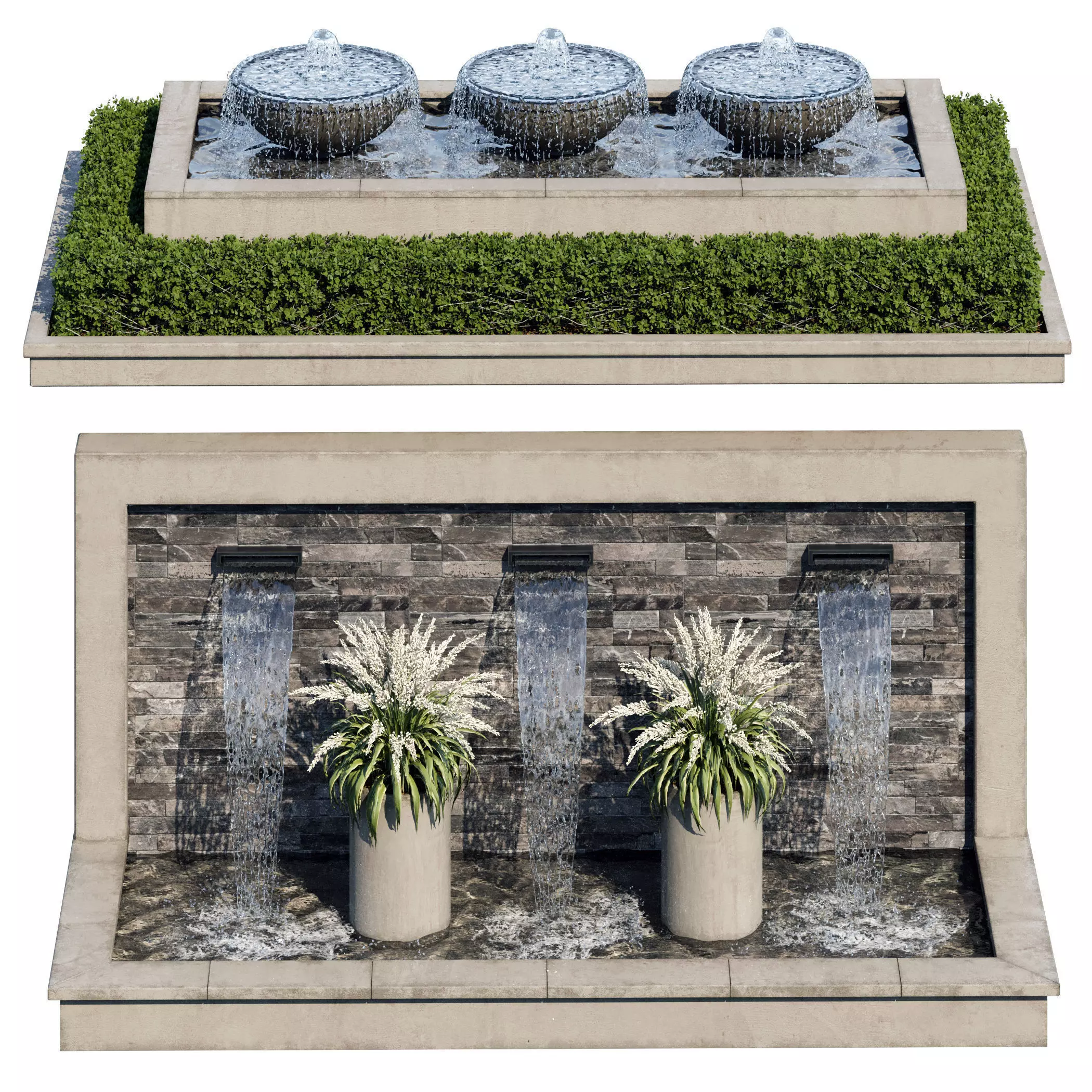 Waterfall fountains cascade 36 3D model