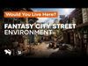 Fantasy City Street Environment Low-poly 3D model_1