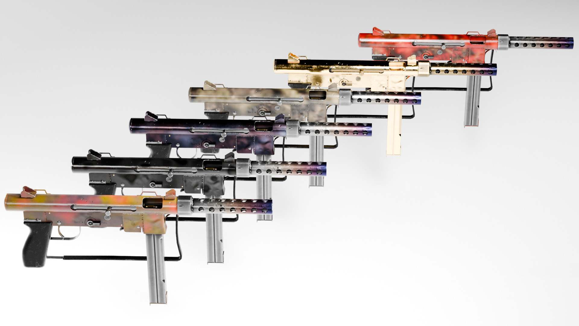 SMG M76 AUTOMATIC RIFLE SMITH WESSON LOW POLY Low-poly 3D model_1