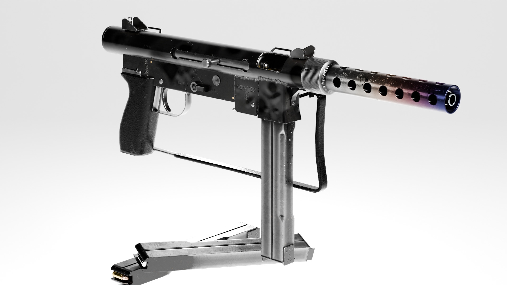 SMG M76 AUTOMATIC RIFLE SMITH WESSON LOW POLY Low-poly 3D model_7