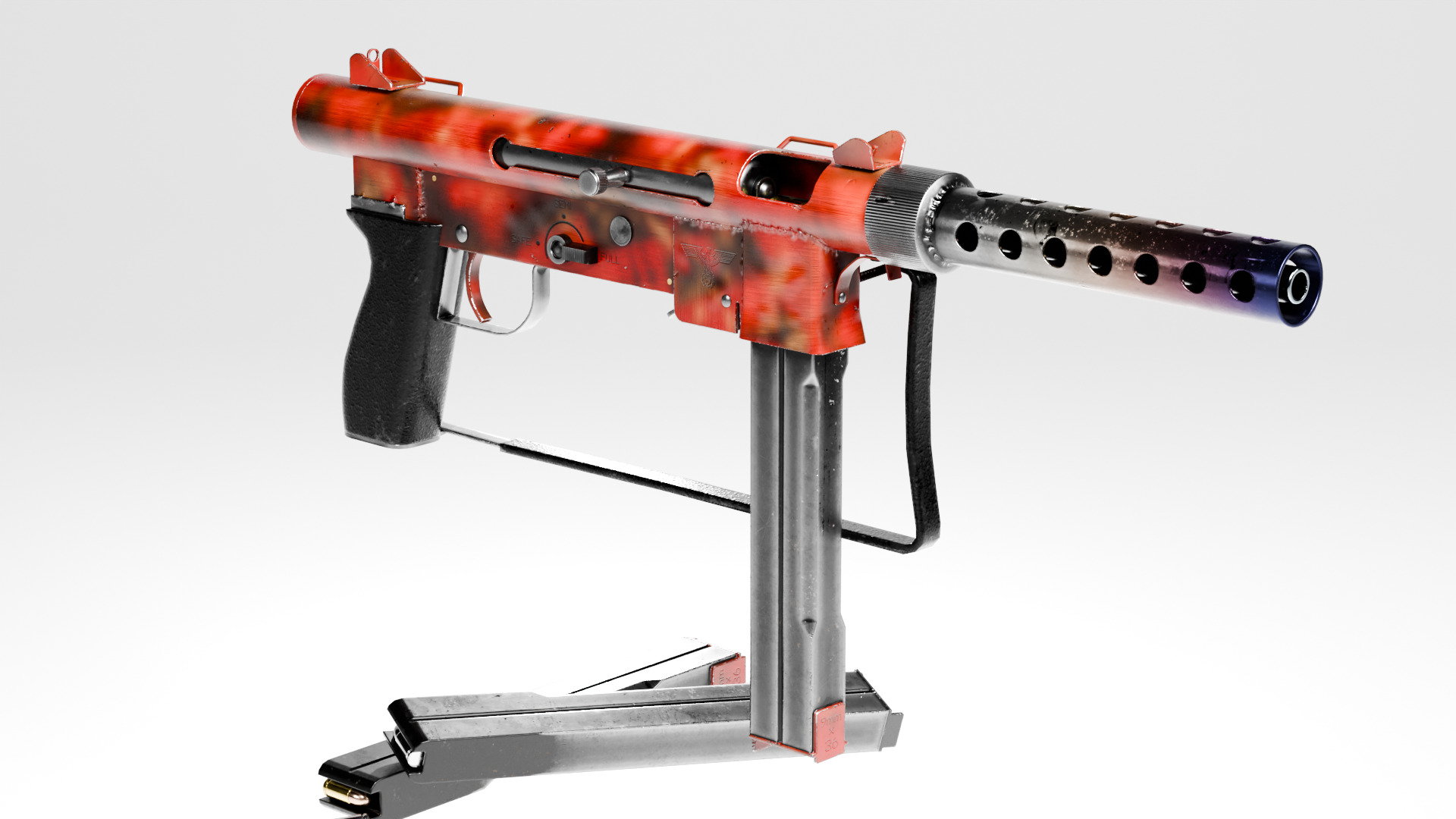 SMG M76 AUTOMATIC RIFLE SMITH WESSON LOW POLY Low-poly 3D model_6