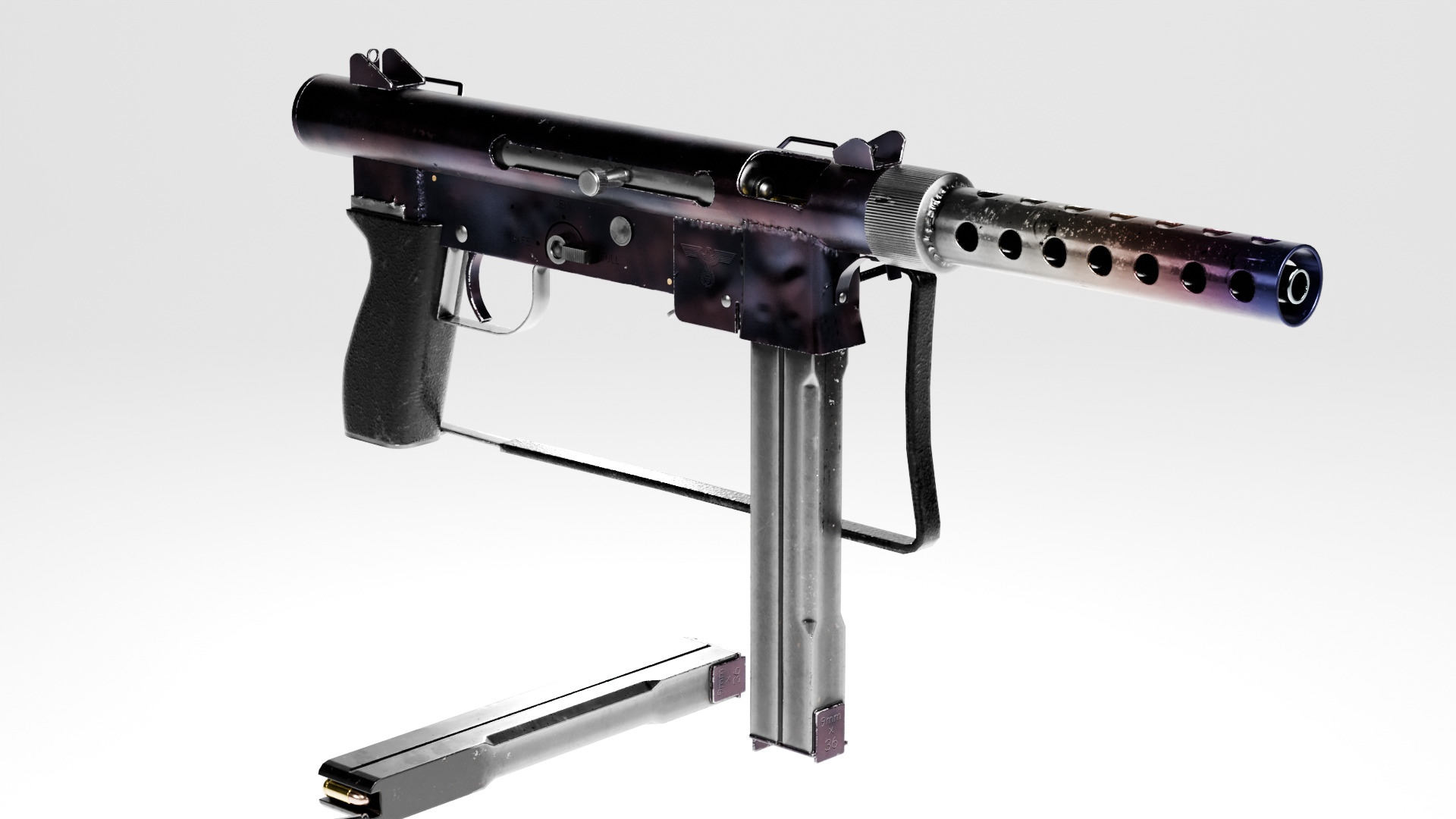 SMG M76 AUTOMATIC RIFLE SMITH WESSON LOW POLY Low-poly 3D model_9