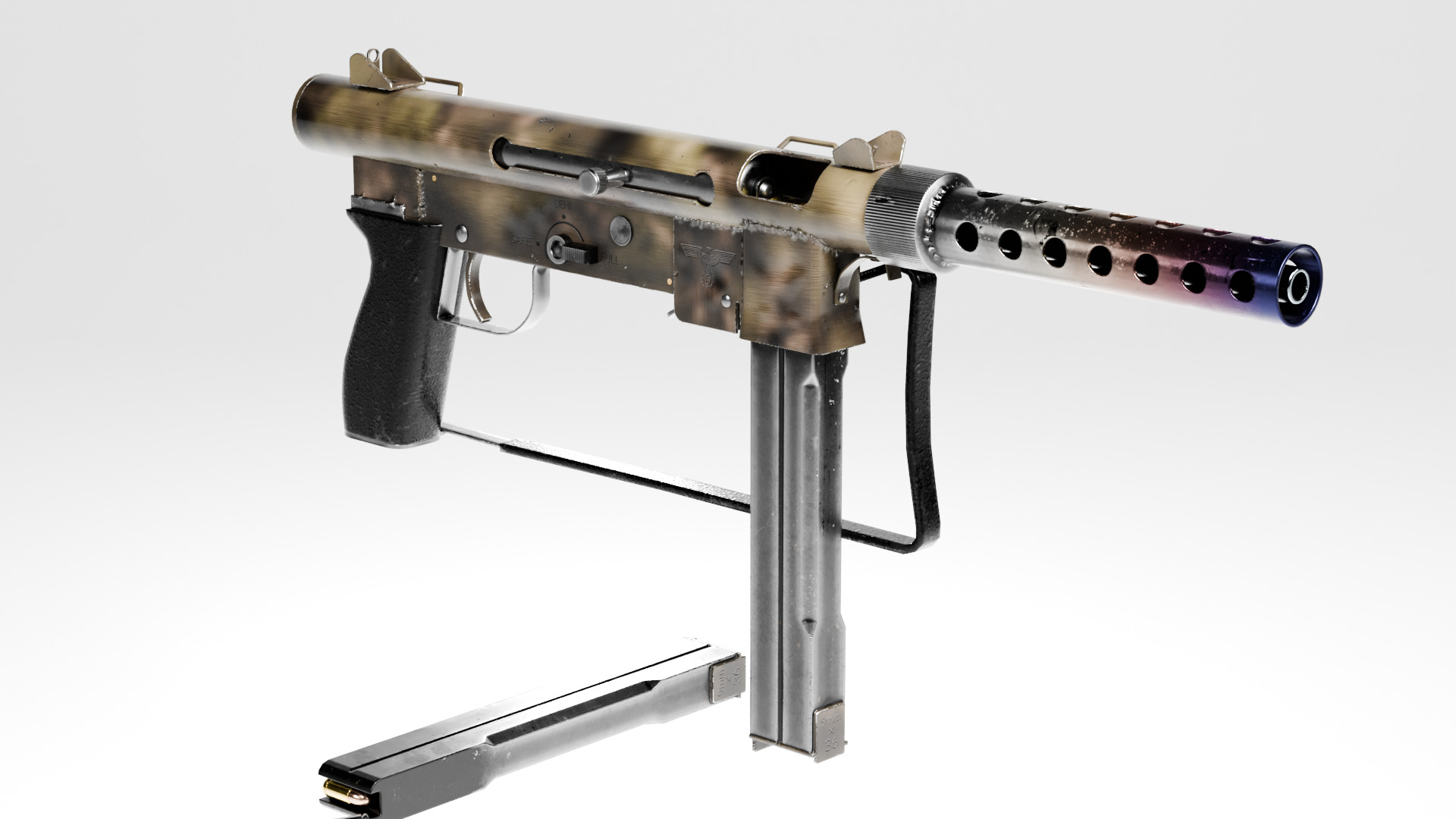 SMG M76 AUTOMATIC RIFLE SMITH WESSON LOW POLY Low-poly 3D model_5