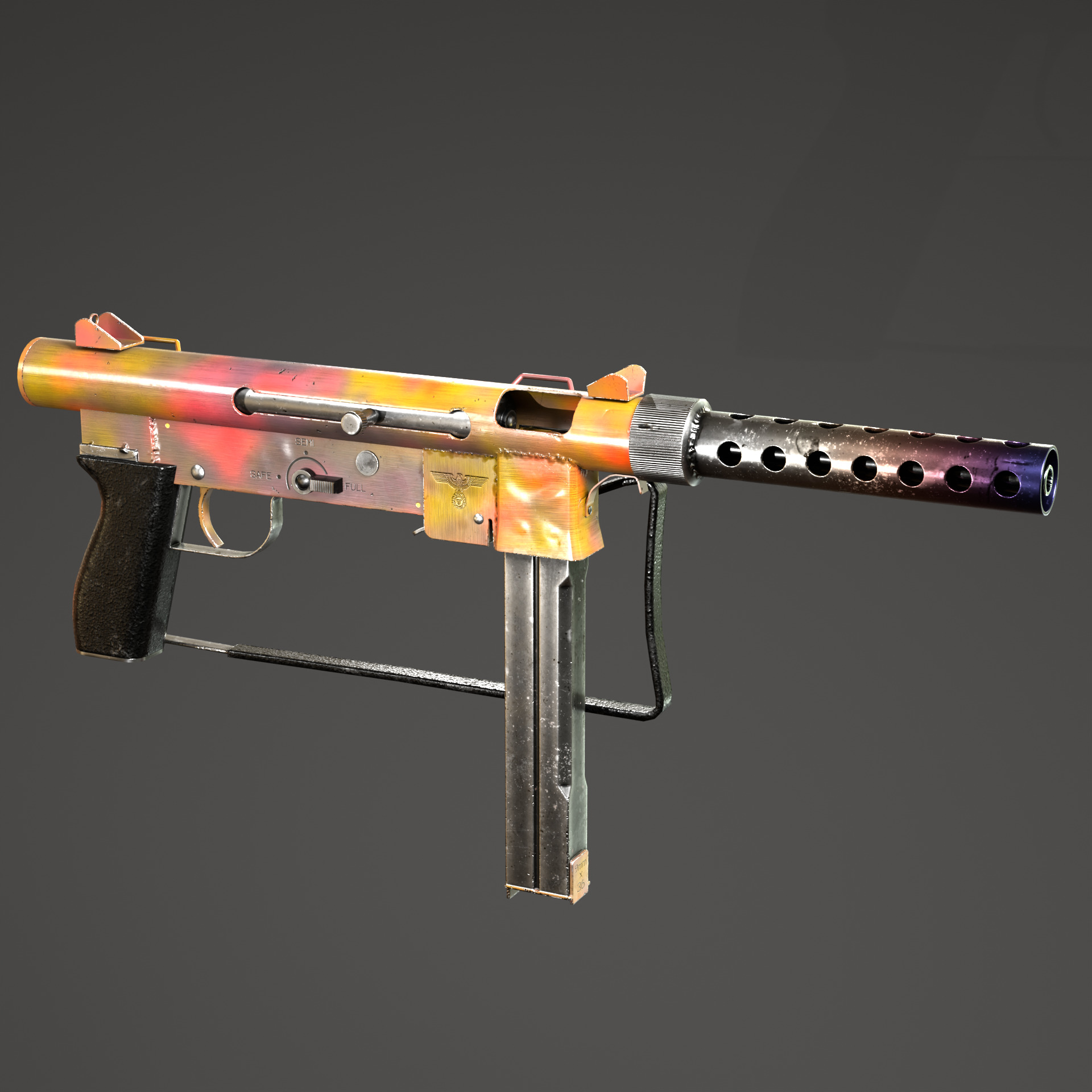 SMG M76 AUTOMATIC RIFLE SMITH WESSON LOW POLY Low-poly 3D model_4